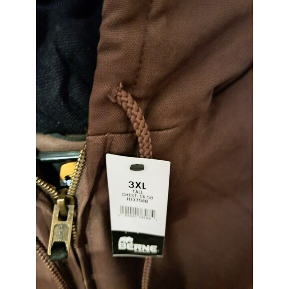 Berne Men's  Hooded Work Jacket-Brown-‎ Size  3XL - Picture 4 of 4